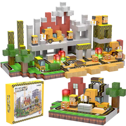 2CM Magnetic Building Blocks Toy Construction Site Set of 138 塊建築工程場地套裝