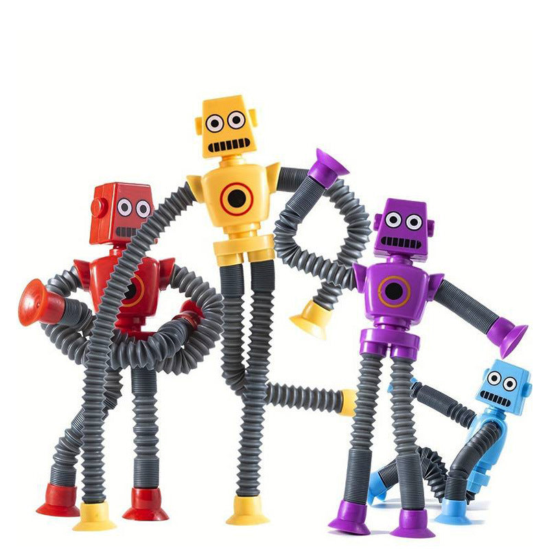 Fidget Sensory Telescope Suction Cup Robot Set of 4個 伸縮管吸盤機器人減壓玩具