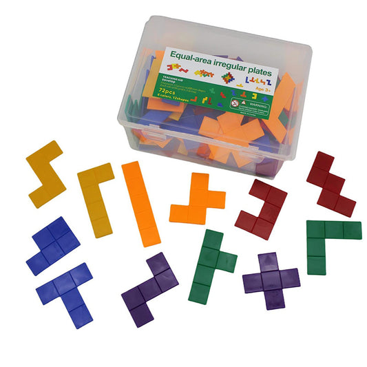 Pentominoes Set of 72塊 等積異形板五連板幾何拼圖數學教具