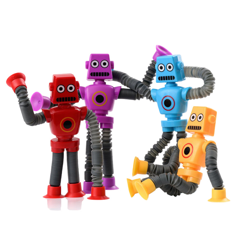 Fidget Sensory Telescope Suction Cup Robot Set of 4個 伸縮管吸盤機器人減壓玩具
