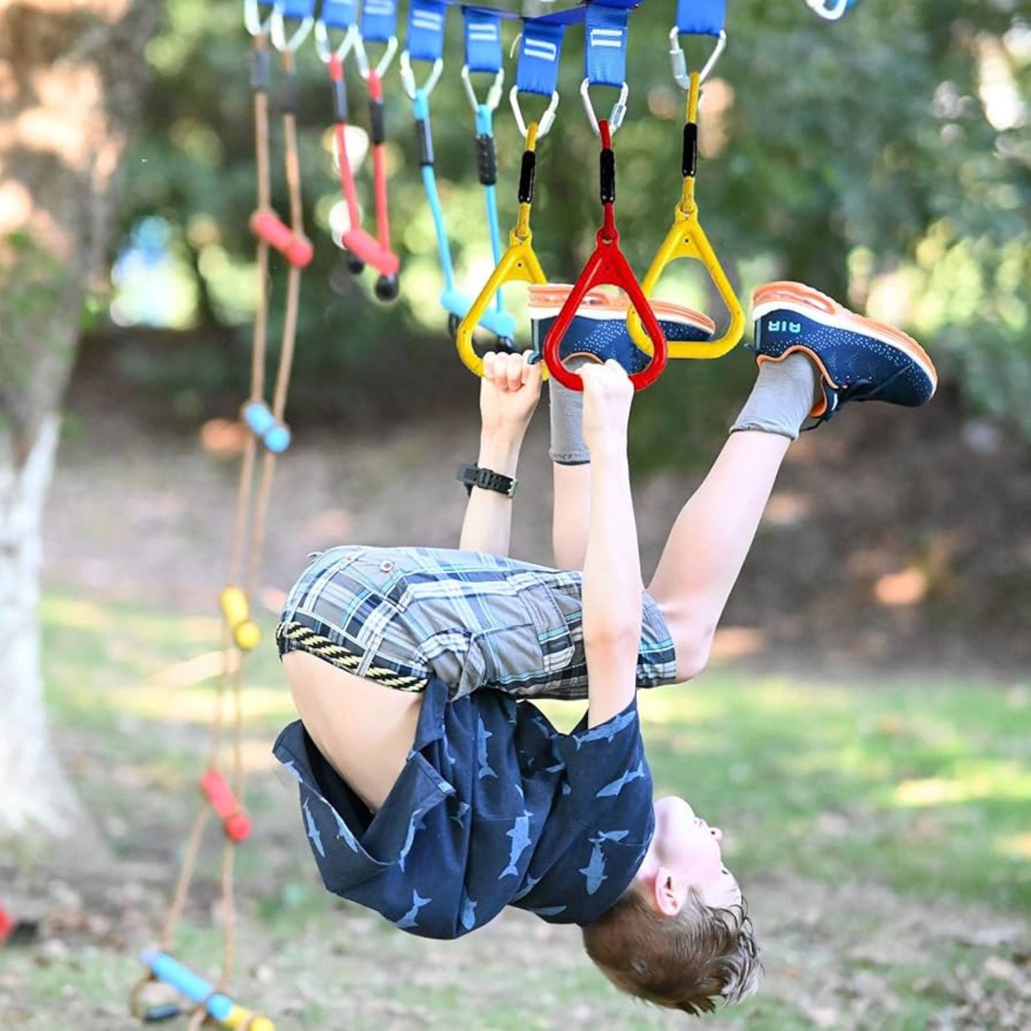 Obstacle Course Attachment Pull-Up Rings Max Load 100KG CPC Safety Approval Set of One Pair 一對兒童體操吊環組