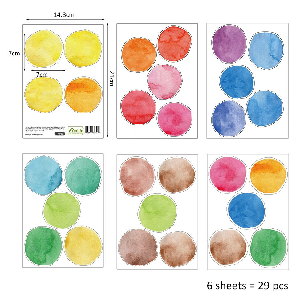 Colourful Polka Dot Wall Decal 彩色波爾卡圓點牆面貼紙