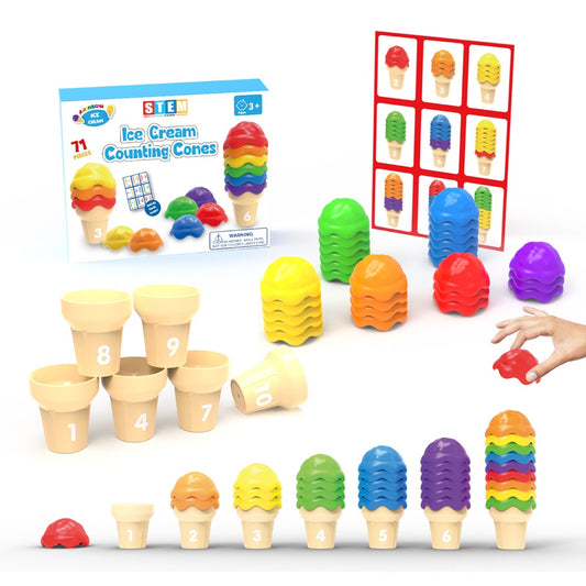Ice Cream Counting Cones Math Game 彩色冰淇淋數數遊戲