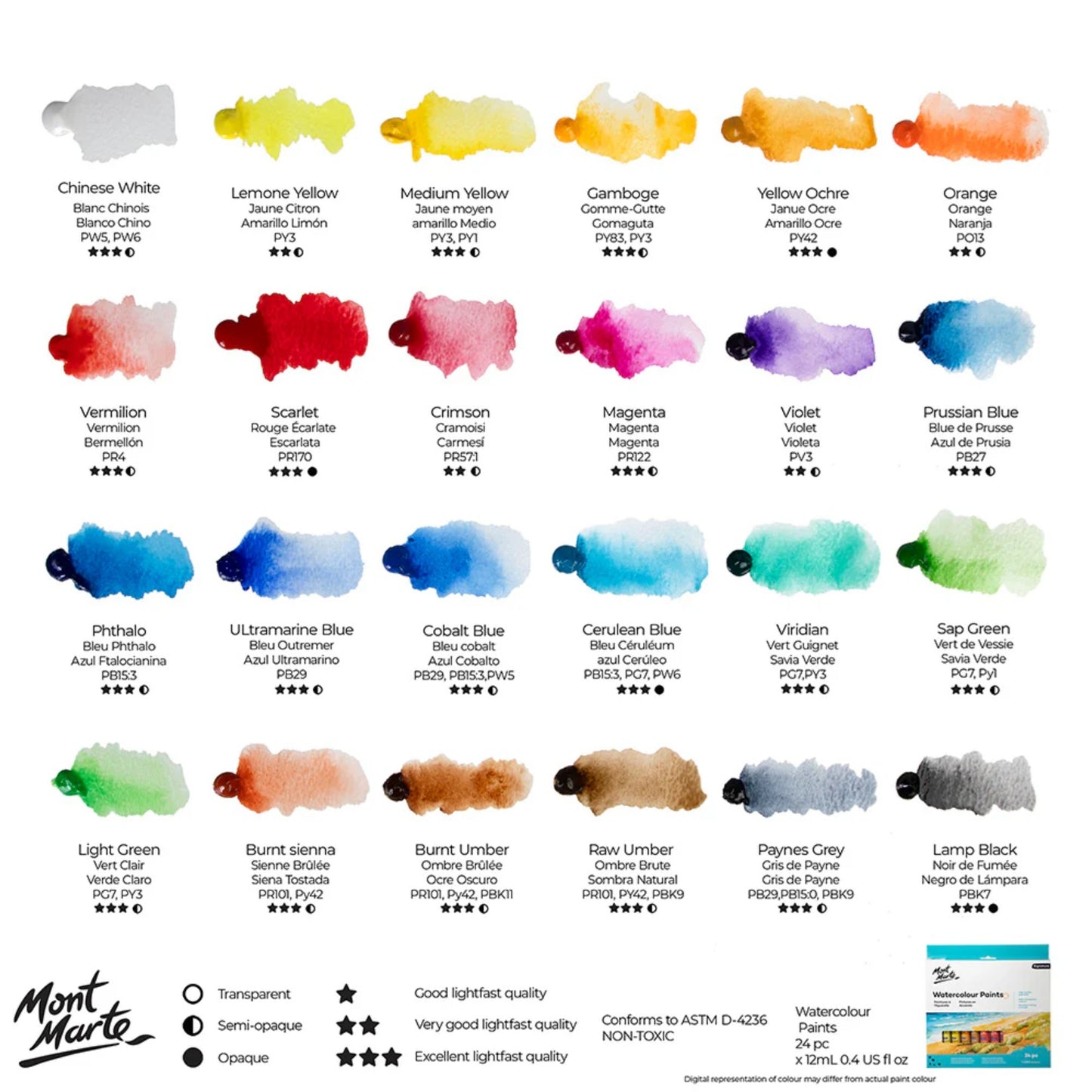 Mont Marte Watercolour Paints Signature 水彩顏料