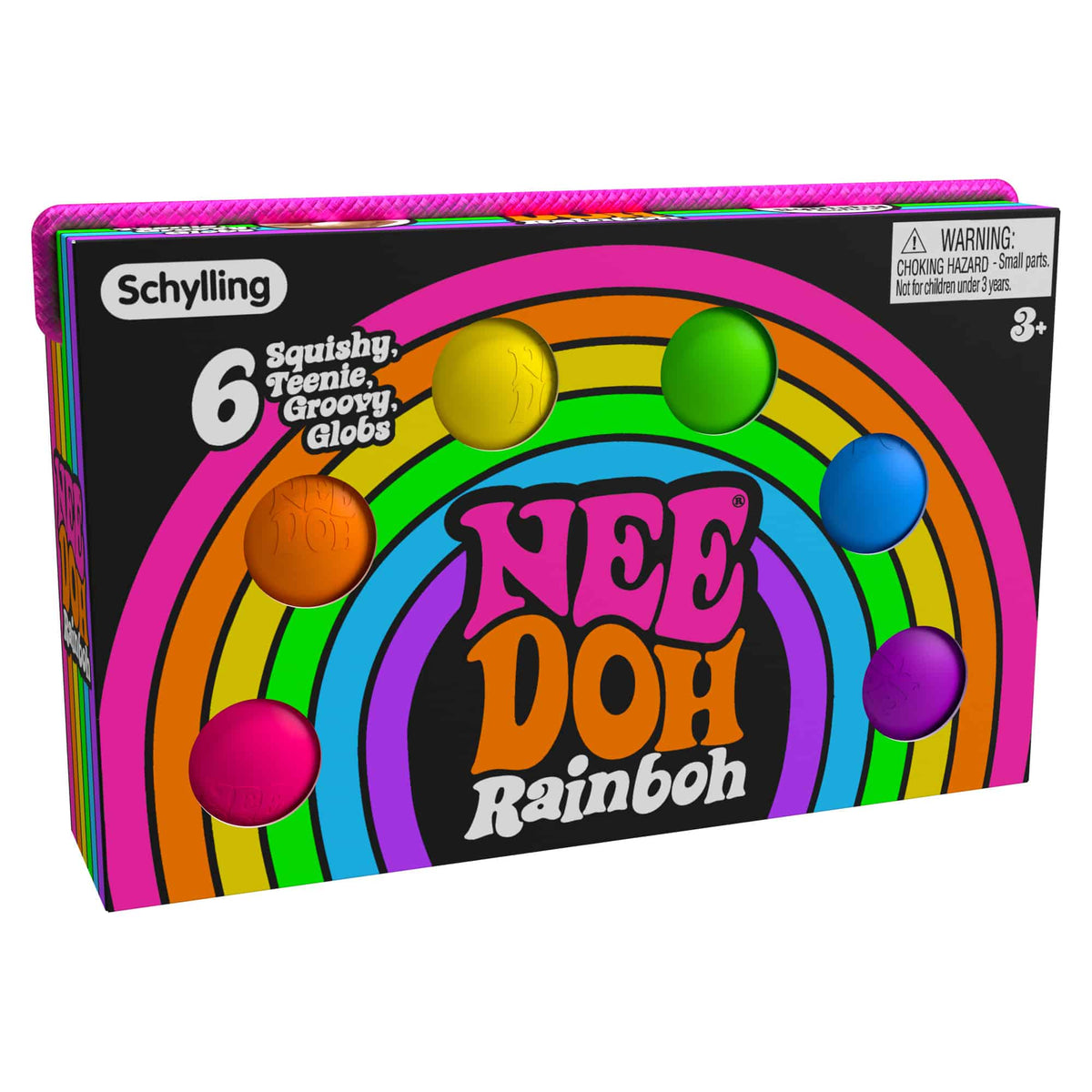 Schylling Teenie NeeDoh Rainboh 迷你彩虹捏捏球 6件裝 (兒童感官紓壓玩具 | 防焦慮療癒小物)