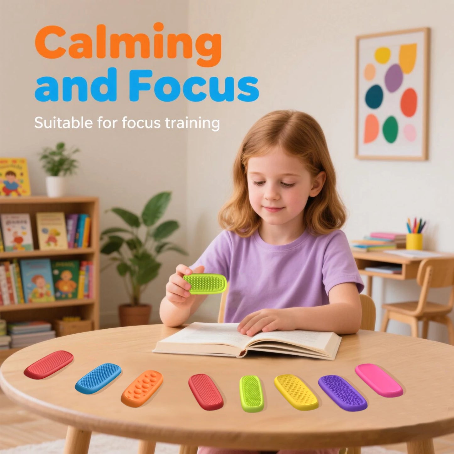 Fidget Sensory Calm Strips Finger Rubbing Toys Set of 8個 長條型感官刮刮樂減壓玩具