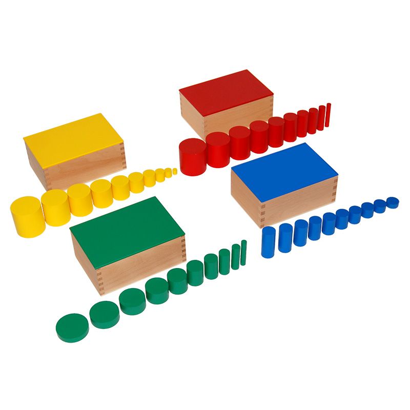 Kindermatic Montessori Knobless Cylinders 蒙特梭利 彩色圓柱體