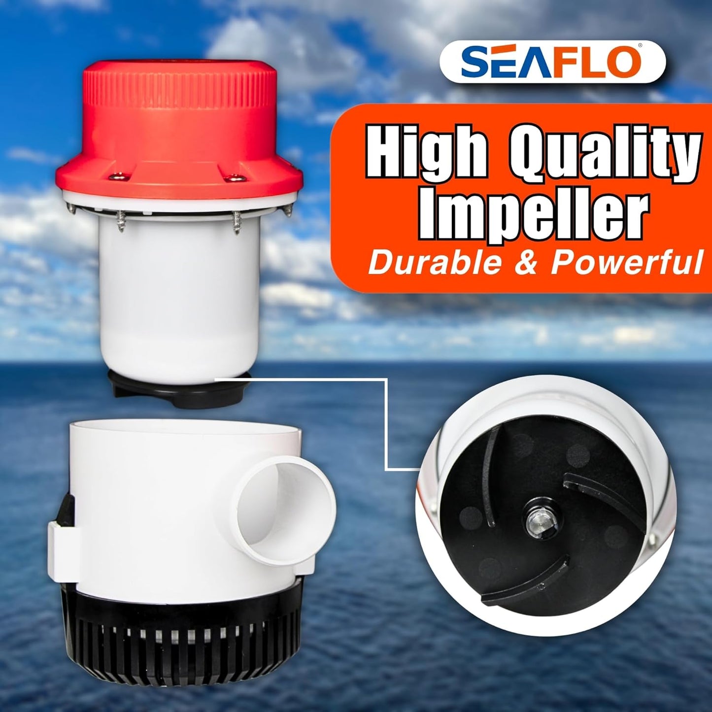 SEAFLO 01-Series 3700 GPH 12V High-Flow Submersible Pump 高流量潛水泵 防氣鎖保護