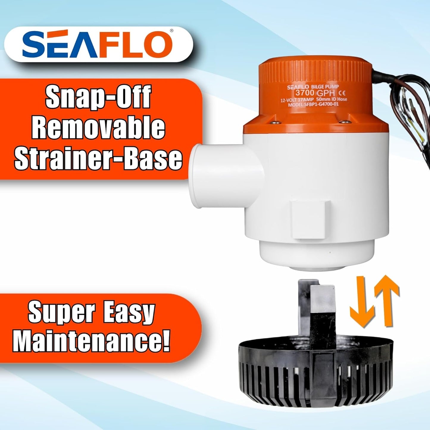 SEAFLO 01-Series 3700 GPH 12V High-Flow Submersible Pump 高流量潛水泵 防氣鎖保護