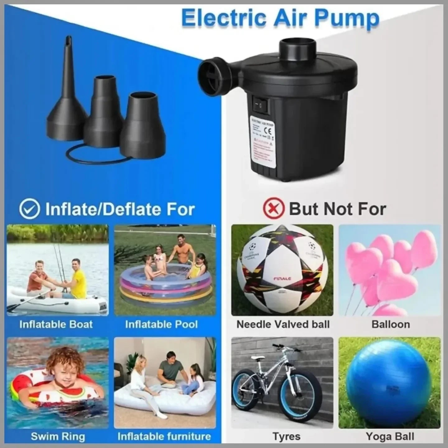 Quick-Fill AC Electric Air Pump 快速充氣電動氣泵