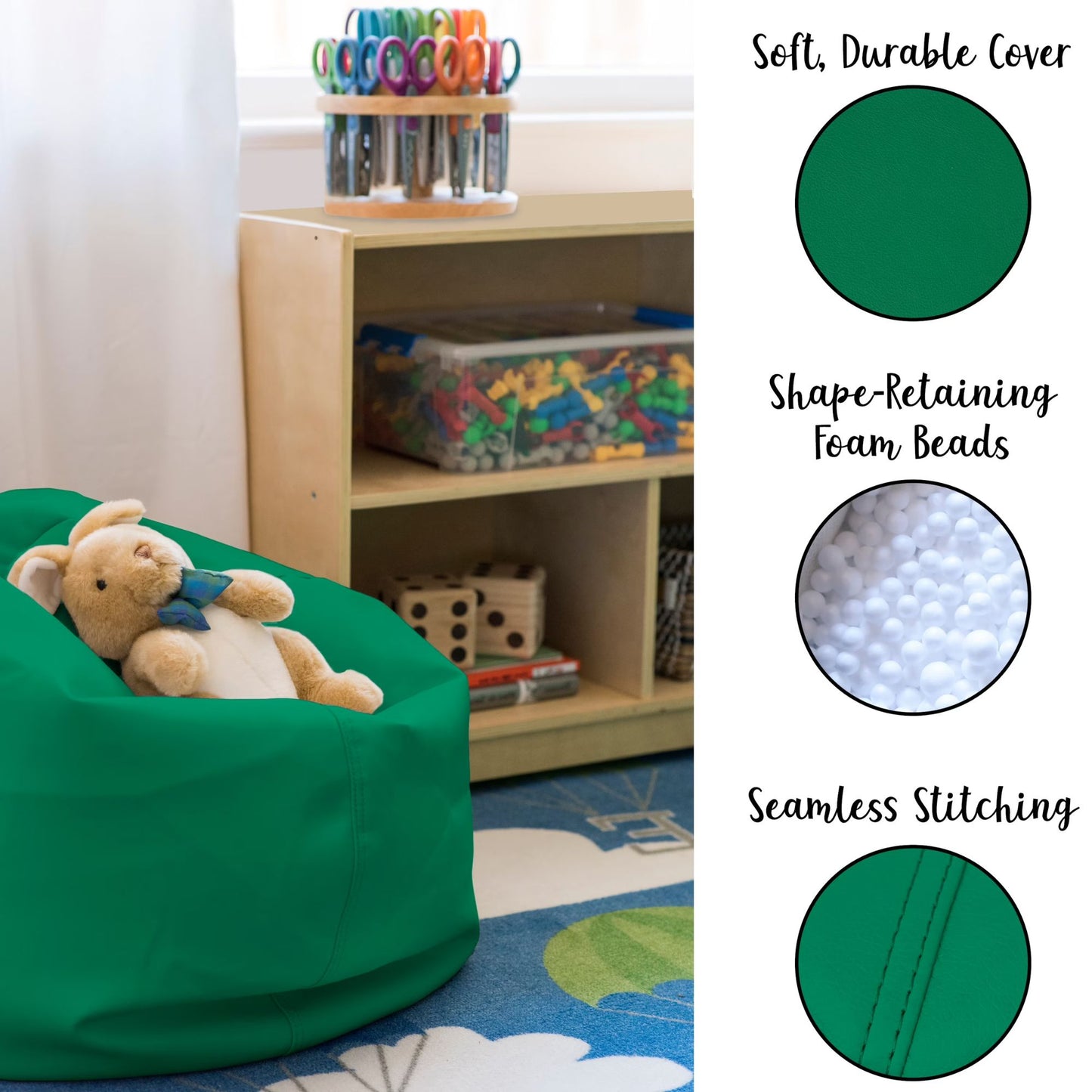 SoftZone Dew Drop Bean Bag Chair Size 76x76x61cm ASTM & CPSIA Approval 小水滴豆袋椅