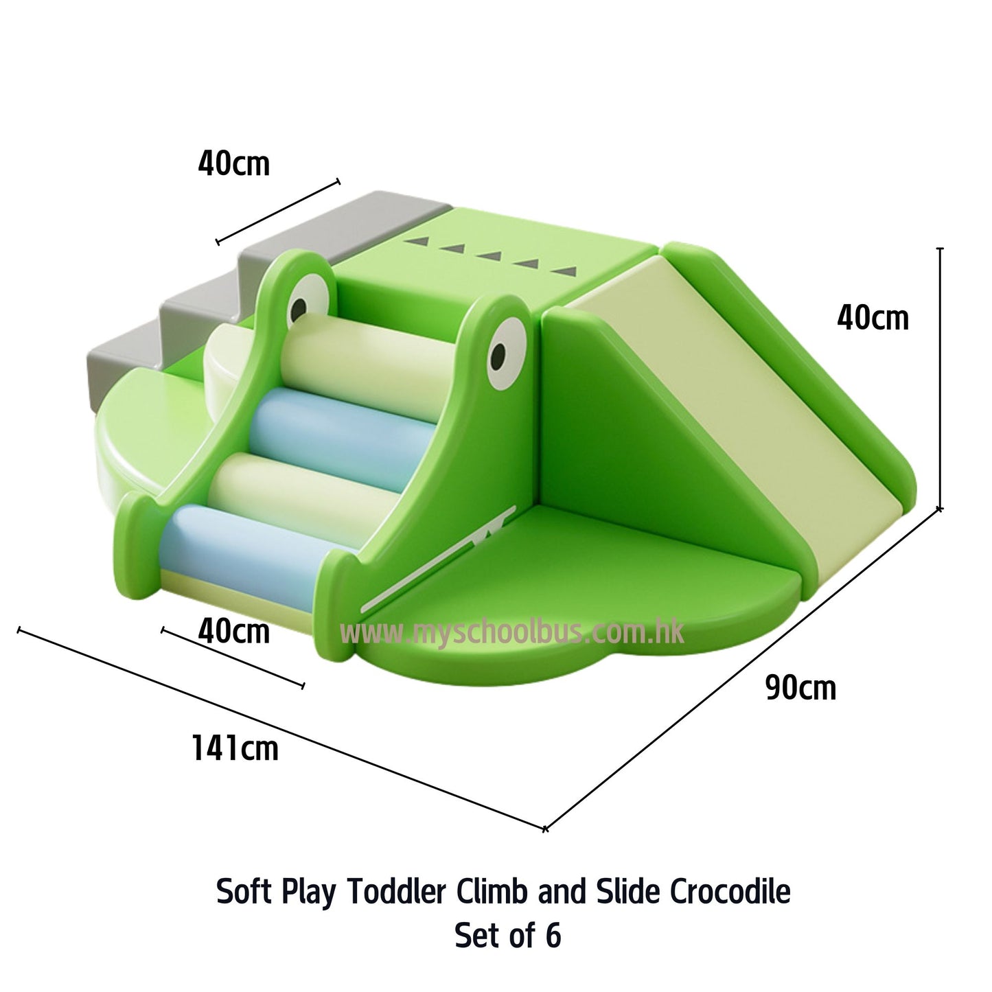 Soft Play Toddler Climb and Slide Crocodile 小鱷魚軟體幼兒攀爬滑梯遊樂組