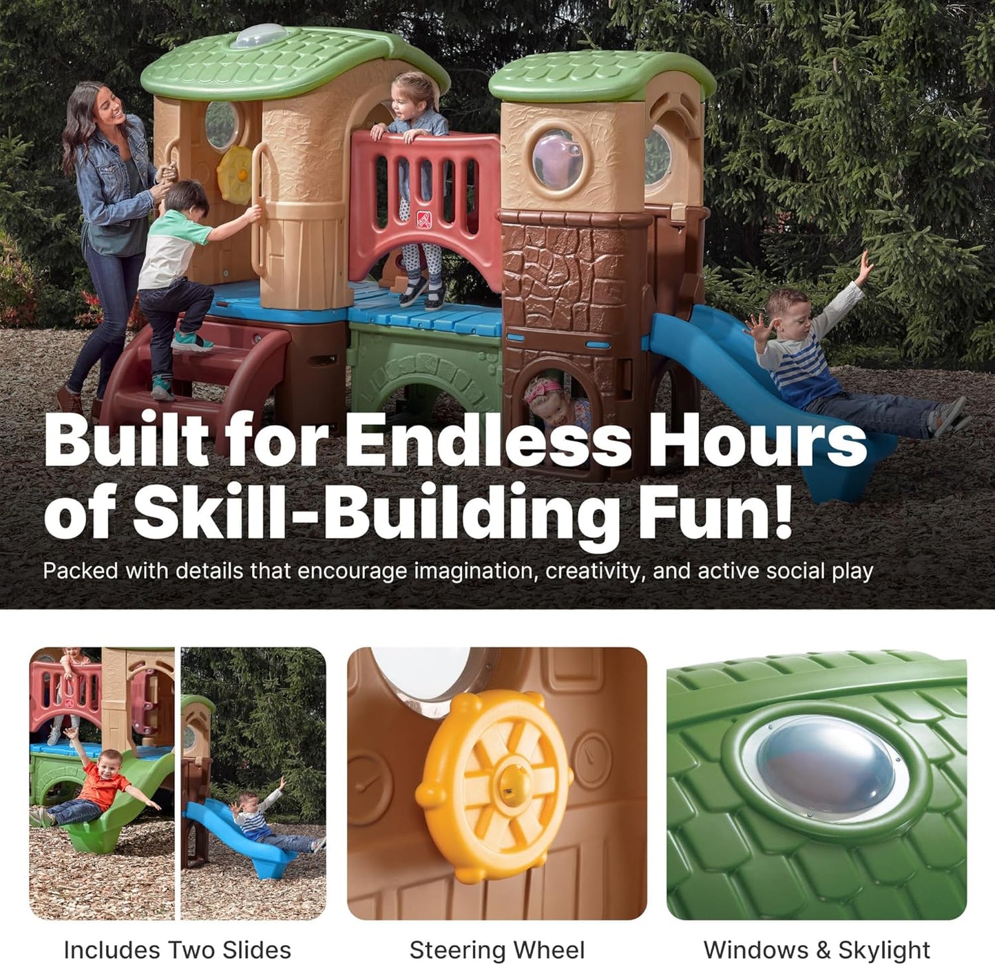 Step2 Clubhouse Climber - Jungle Treehouse 攀爬滑梯組合-叢林樹屋