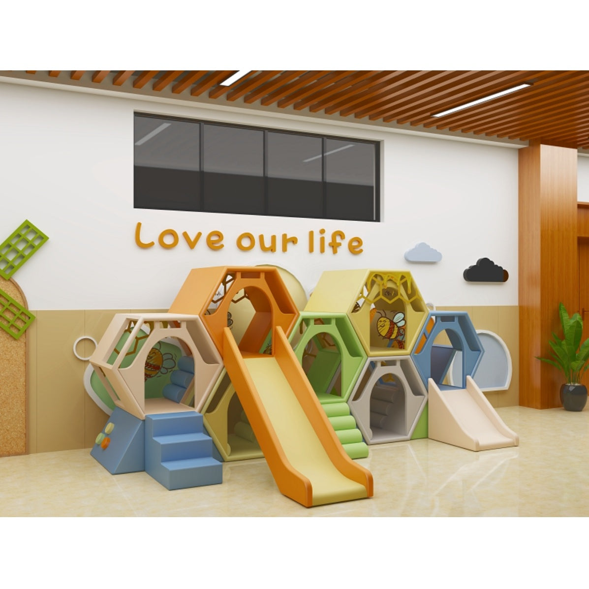 Soft Play Climb & Slide Honeycomb Advance Set 軟質體能設備 攀爬滑動蜂巢 進階套裝