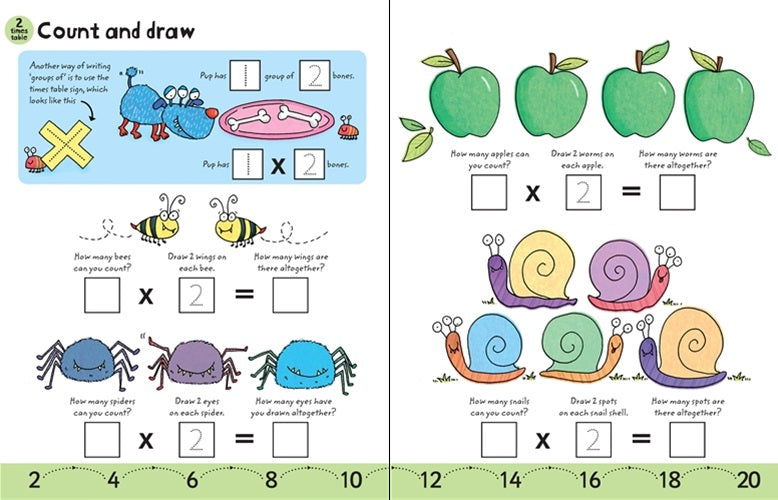 Usborne Wipe-clean Starting Times Tables Age 6+ 可擦寫 開始學習乘法遊戲書