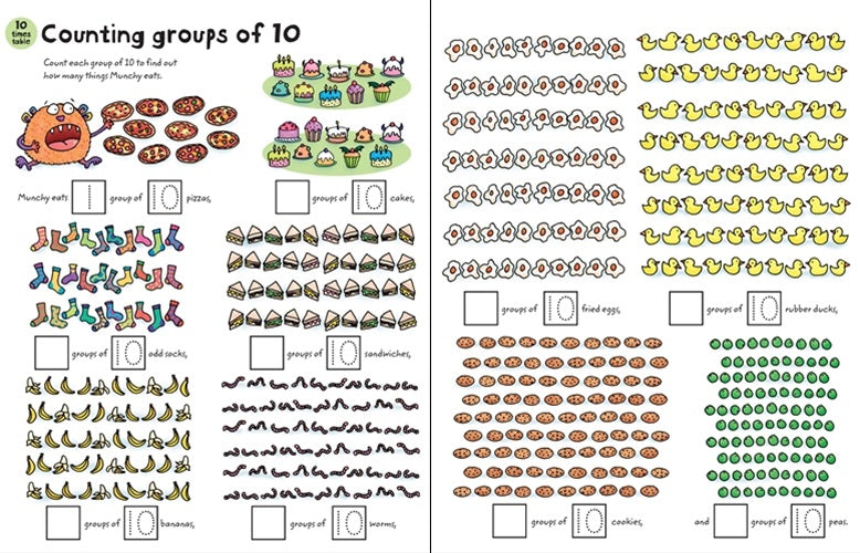 Usborne Wipe-clean Starting Times Tables Age 6+ 可擦寫 開始學習乘法遊戲書