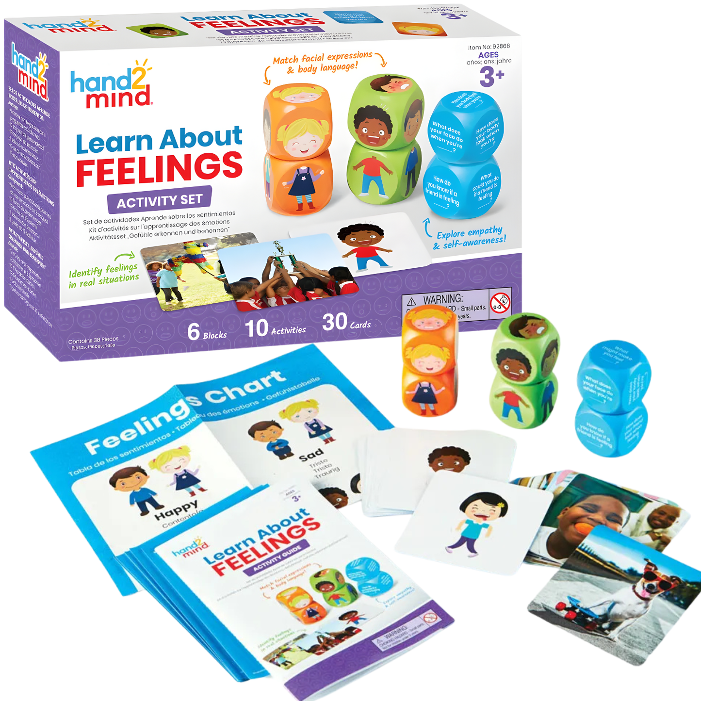 hand2mind Learn About Feelings Activity Set – Social-Emotional Learning (SEL) & Play Therapy Toys 認識情緒學習套組 — 兒童社交情緒學習 (SEL) 與遊戲治療教具