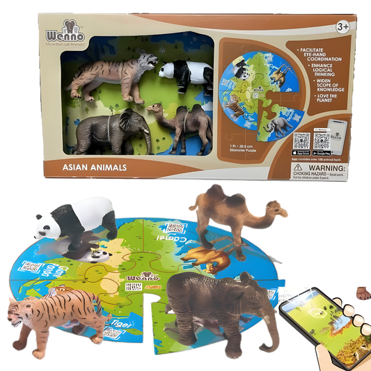 Wenno Asian Animals Playset with AR App 特大亞洲野生動物套裝