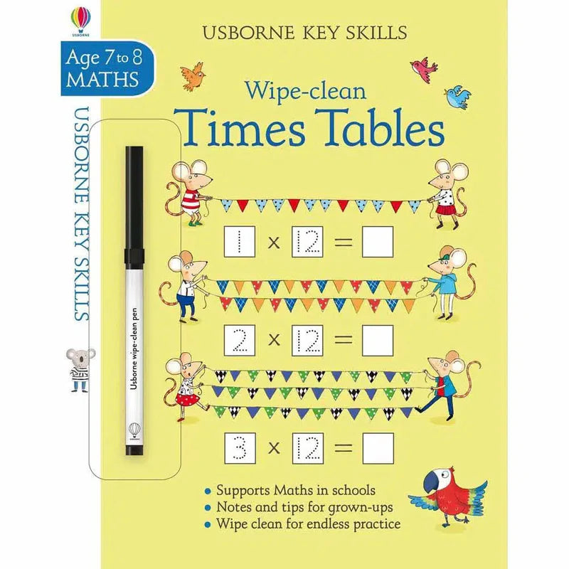 Usborne Wipe-clean Times Tables Age 7+ 可擦寫 學習乘法遊戲書