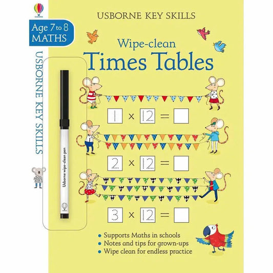 Usborne Wipe-clean Times Tables Age 7+ 可擦寫 學習乘法遊戲書