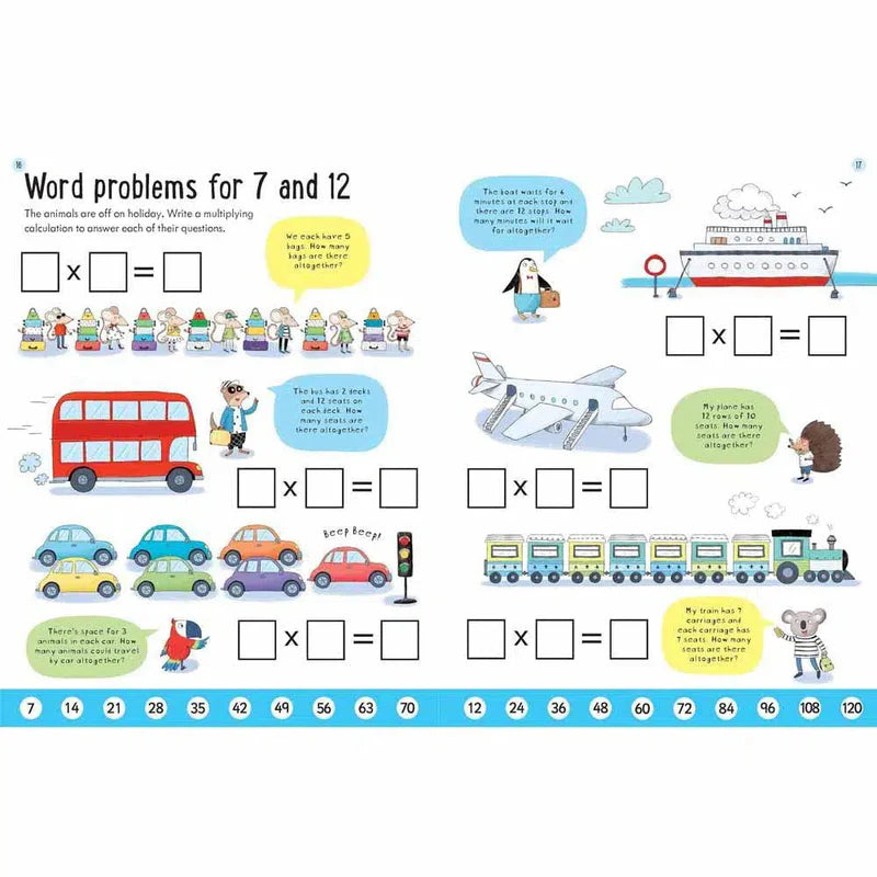 Usborne Wipe-clean Times Tables Age 7+ 可擦寫 學習乘法遊戲書