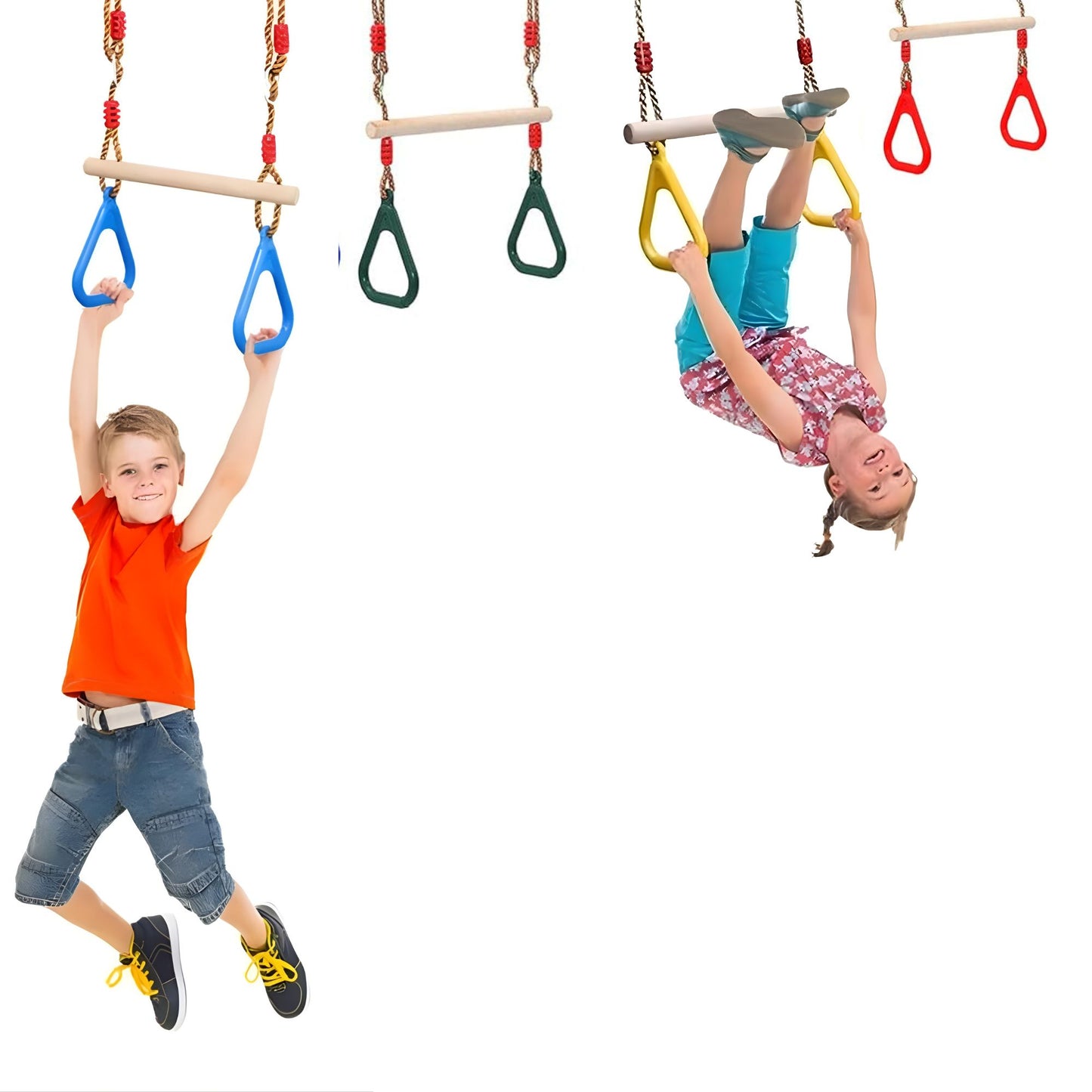 Obstacle Course Attachment Trapeze Swing with Rings Max Load 100KG CPC Safety Approval 障礙訓練 雙環吊桿鞦韆