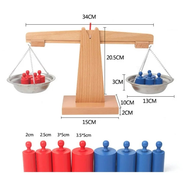 Wooden Scales with Weights 木製秤盤組含砝碼