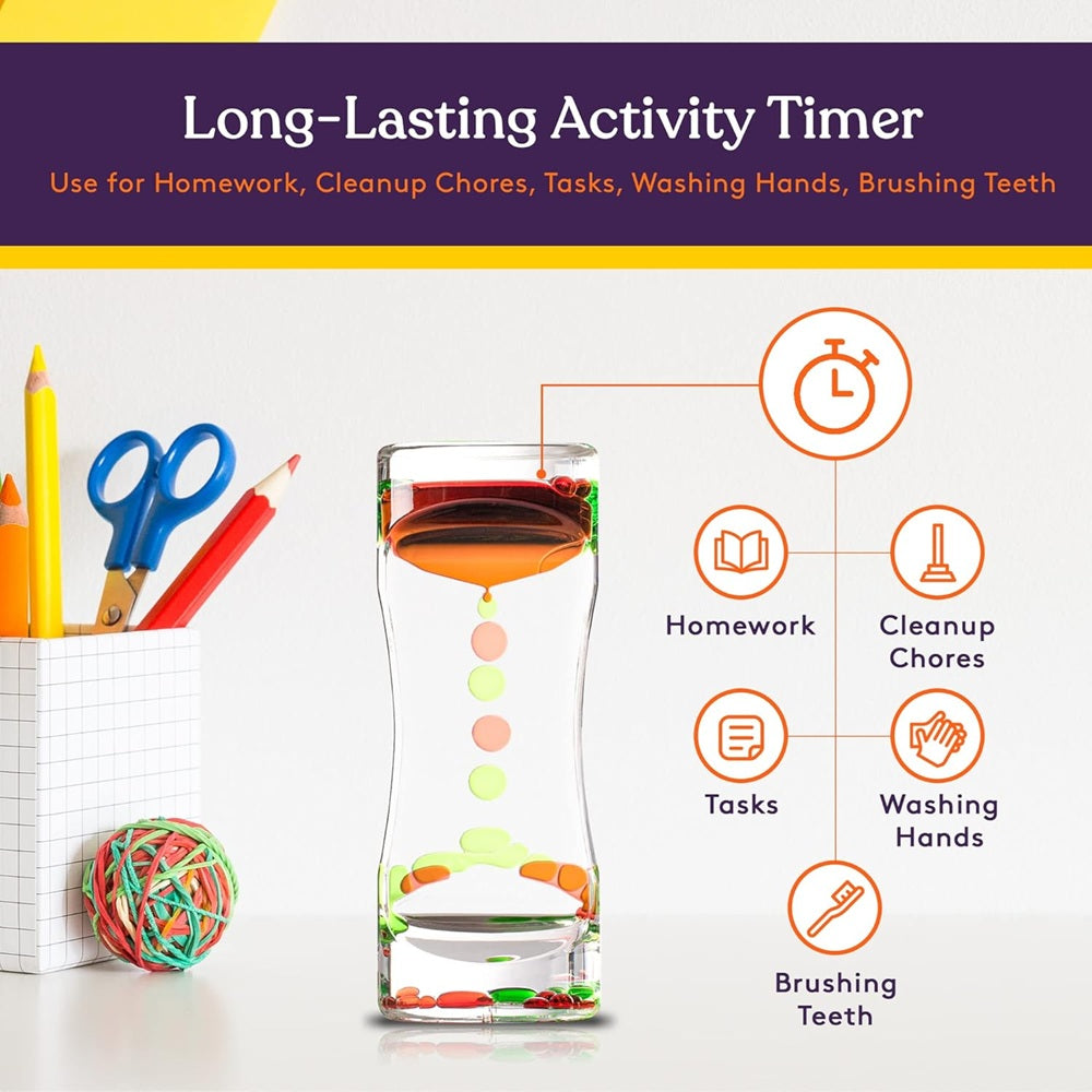 DripFlo Liquid Motion Bubbler Timer, Set of 4個套裝 水油感官液體滴漏器