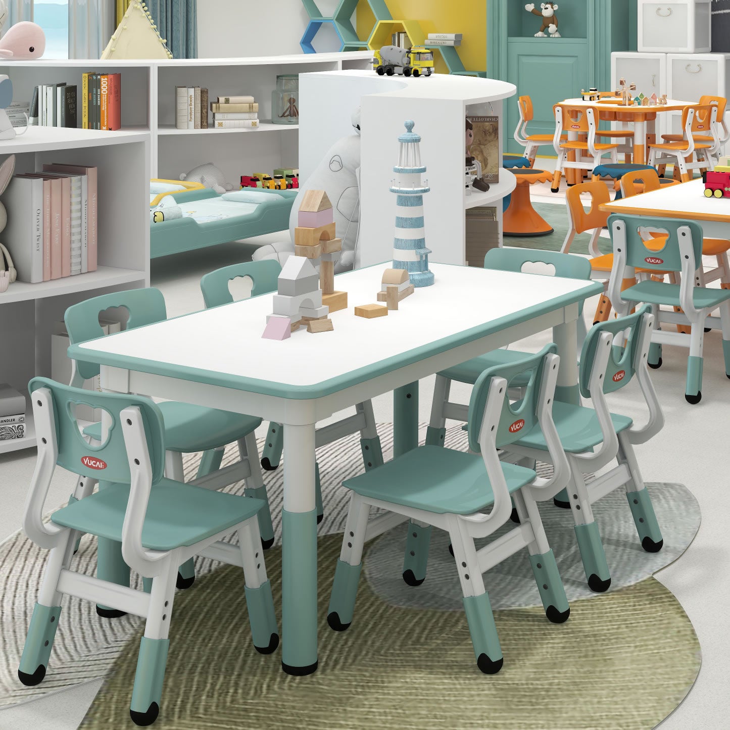 KYC Height Adjustable Plastic Kindergarten Chair 可調高度 塑料製 幼兒園椅子