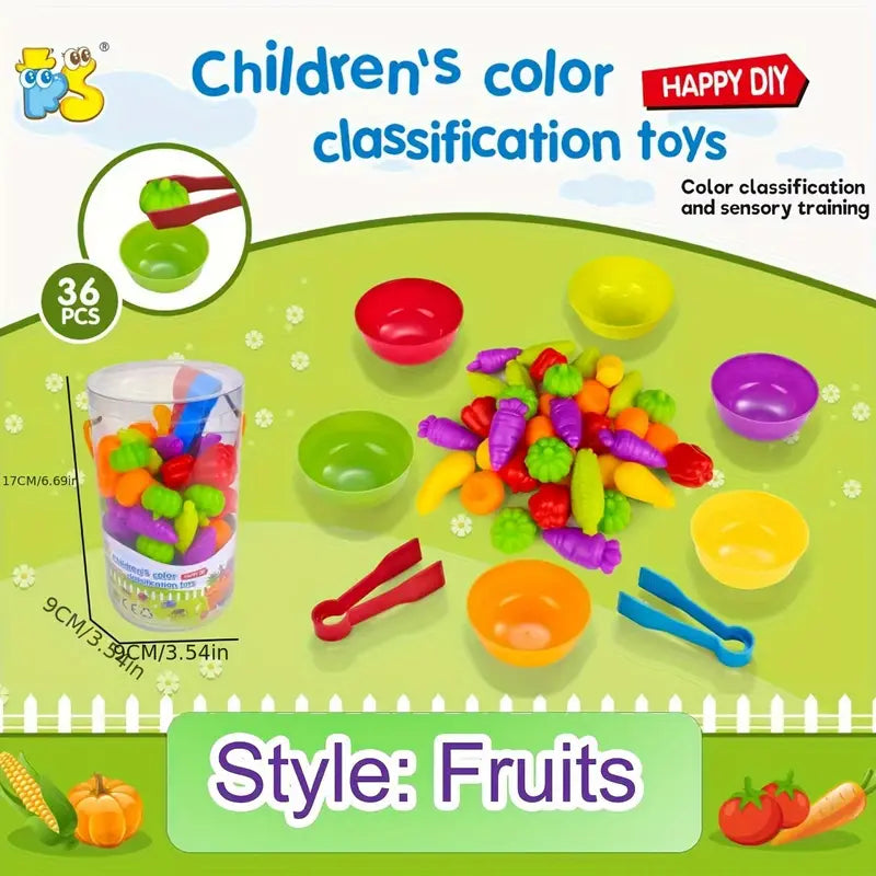 Rainbow Vegetable Sorting & Counting Game 蔬果顏色與數量排序數量遊戲套裝