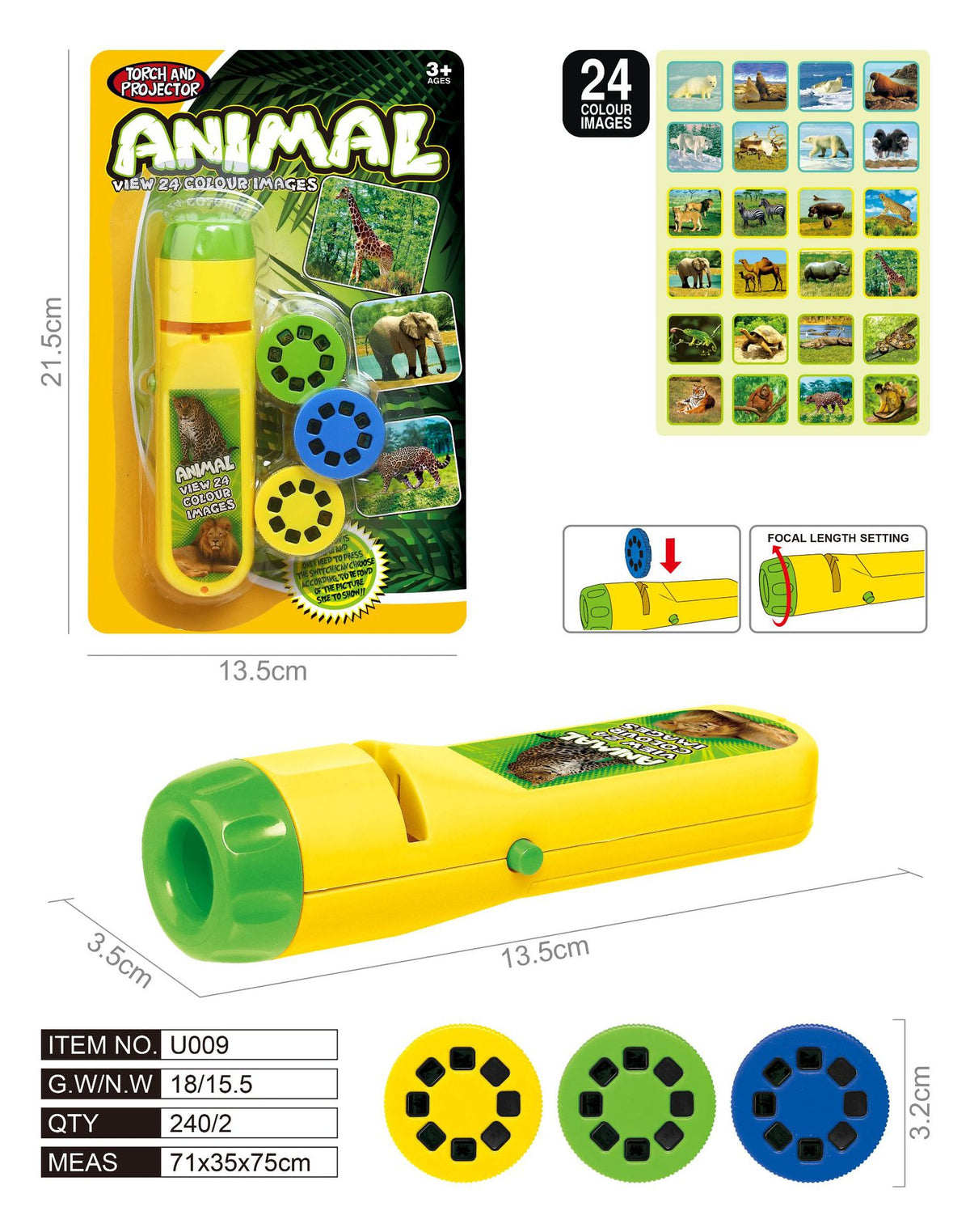 Kids Toy Torch Projector with 24 Images Set of 10個套裝幻燈片投影電筒 24個圖案