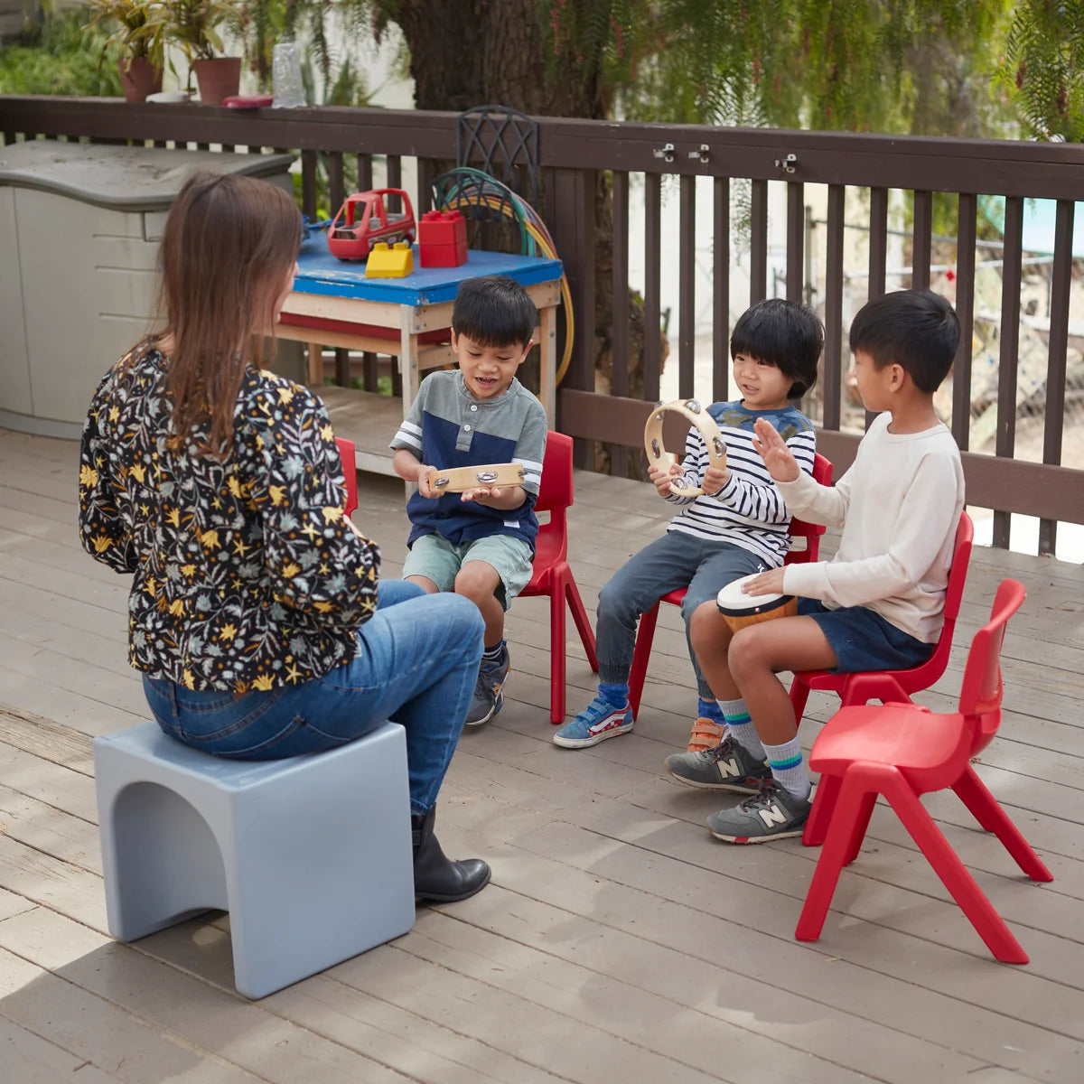 ECR4Kids Plastic School Stack Chair Set of 5張套裝 課室可疊高樹脂椅子 GREENGUARD Gold Certified