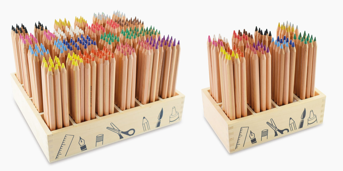German Spielwelle Aqua Bunti Colored Pencils, Watercolour and Wax Crayon 3 in 1 Pencils Set of 15