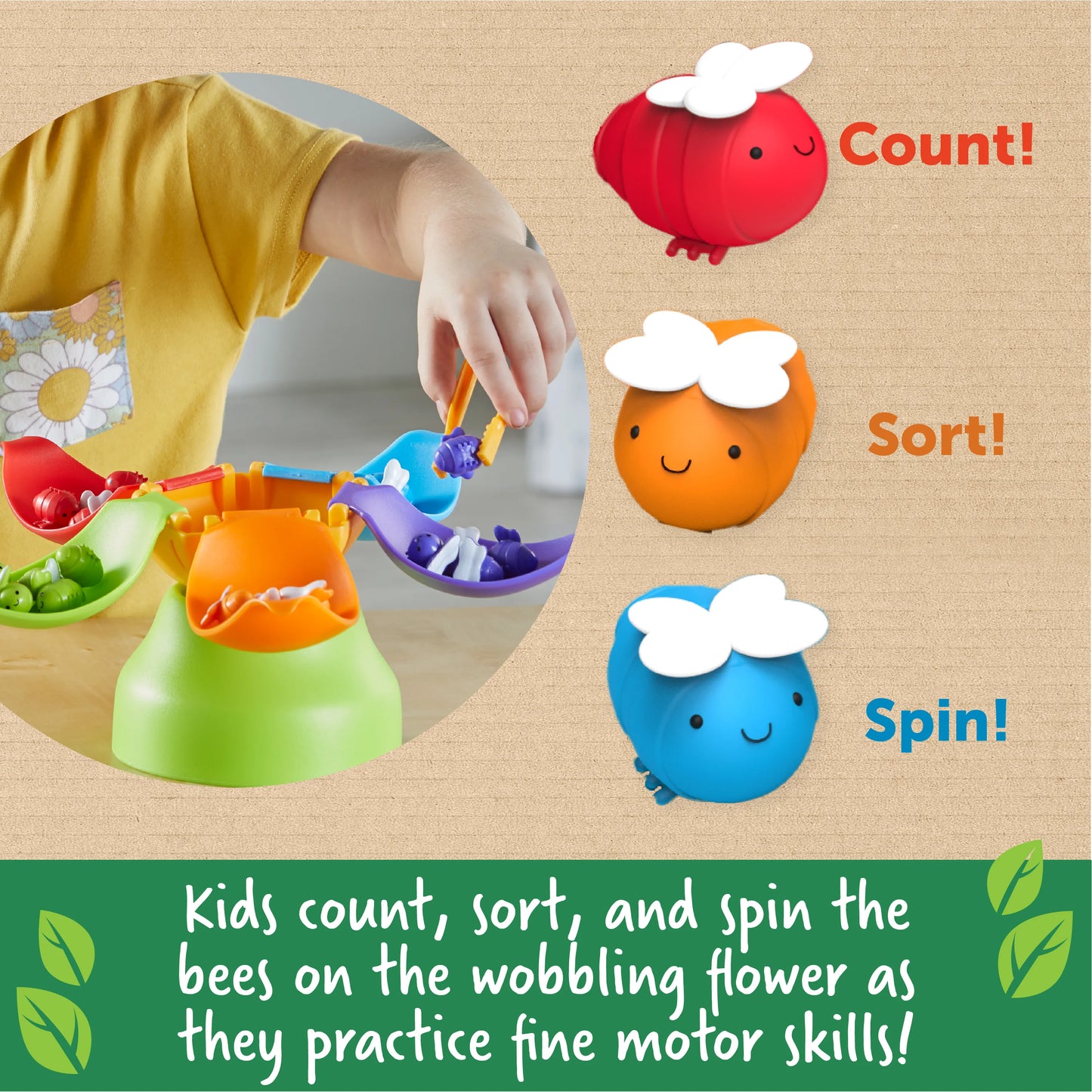 Learning Resource Blooming Balance Bees Fine Motor Sorting Set