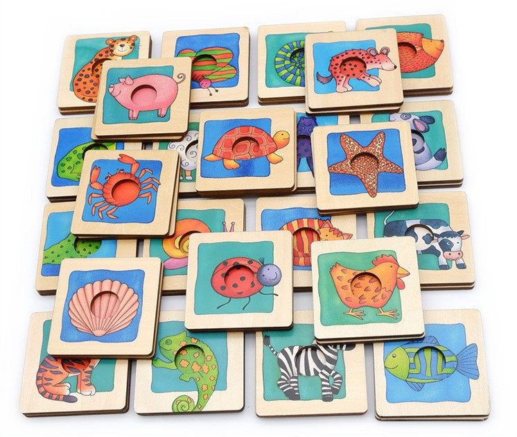 Doli Wooden Games Memo Animal 動物配對遊戲