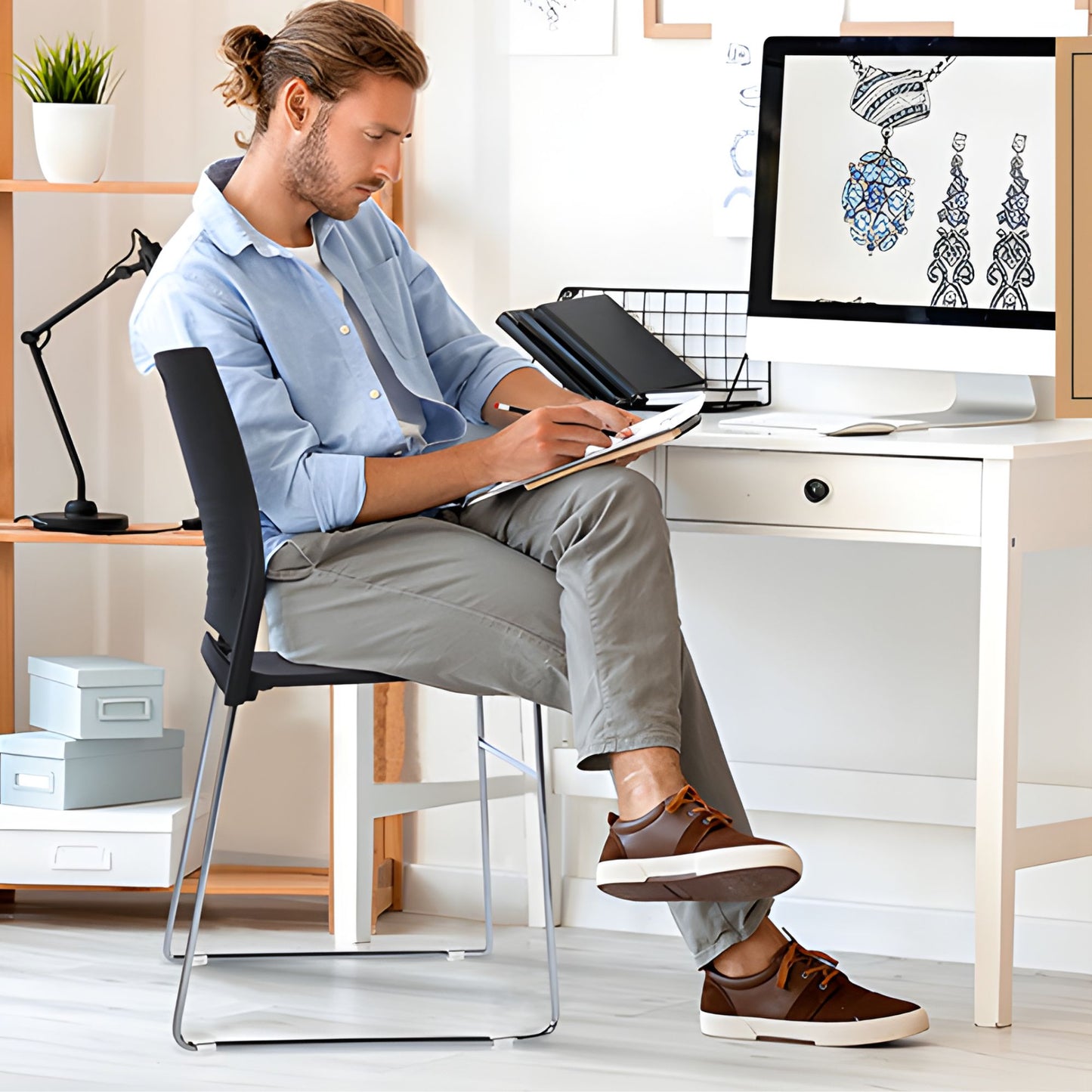 Charles Strive Stackable Chair Set of 4 疊放式雪橇底座塑膠椅 4張套裝