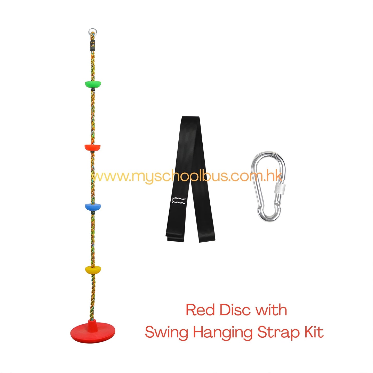 Obstacle Course Attachment Climbing Rope Swing with Disc 2m Max Load 100KG CPC Safety Approval 兒童障礙訓練 攀爬繩圓盤