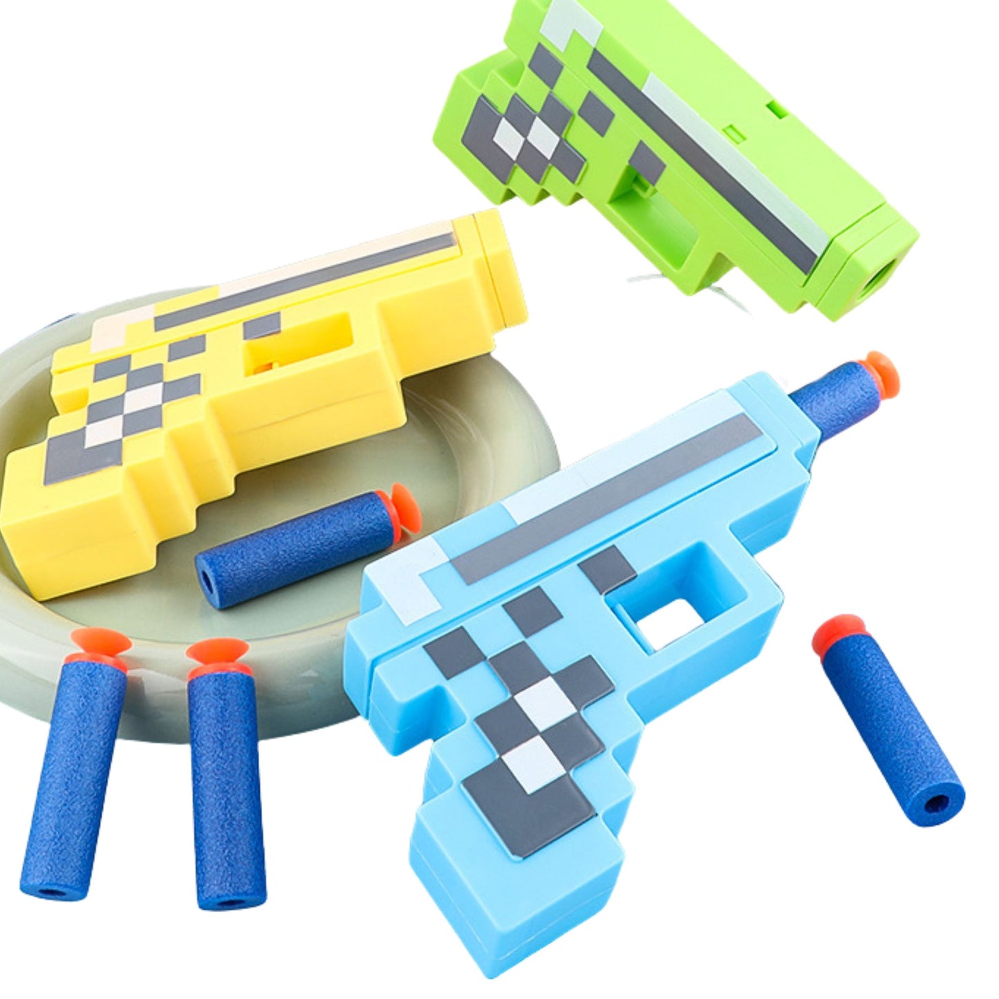 Airsoft Gun Pixel Stick-on Set of 3支套裝 安全海綿子彈吸吸槍 顏色隨機發貨 (含15發吸吸海綿子彈)