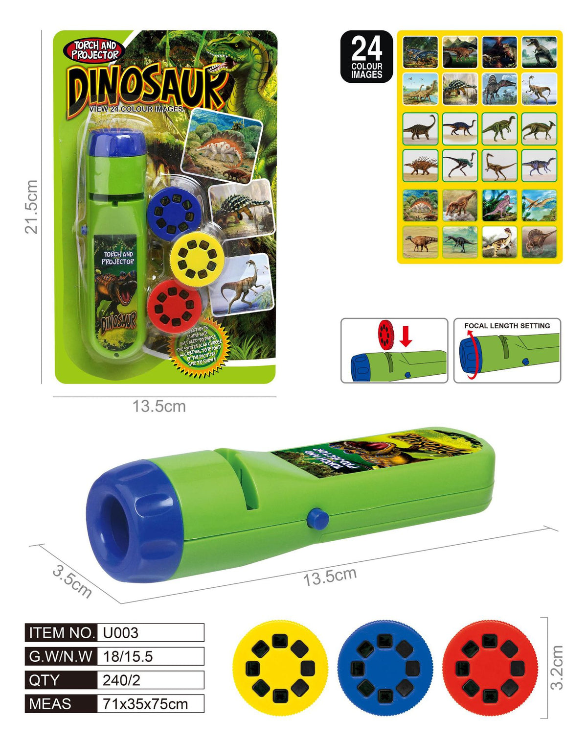 Kids Toy Torch Projector with 24 Images Set of 10個套裝幻燈片投影電筒 24個圖案