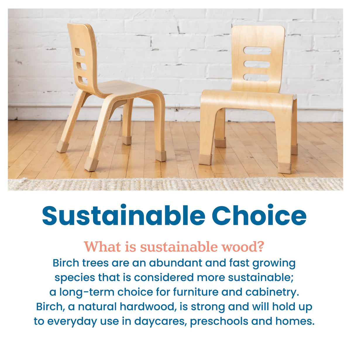 ECR4Kids Bentwood Chair, 10in Seat Height, Stackable Seats, 2-Pack 彎木椅，座高10英寸，可堆疊椅子，2件裝