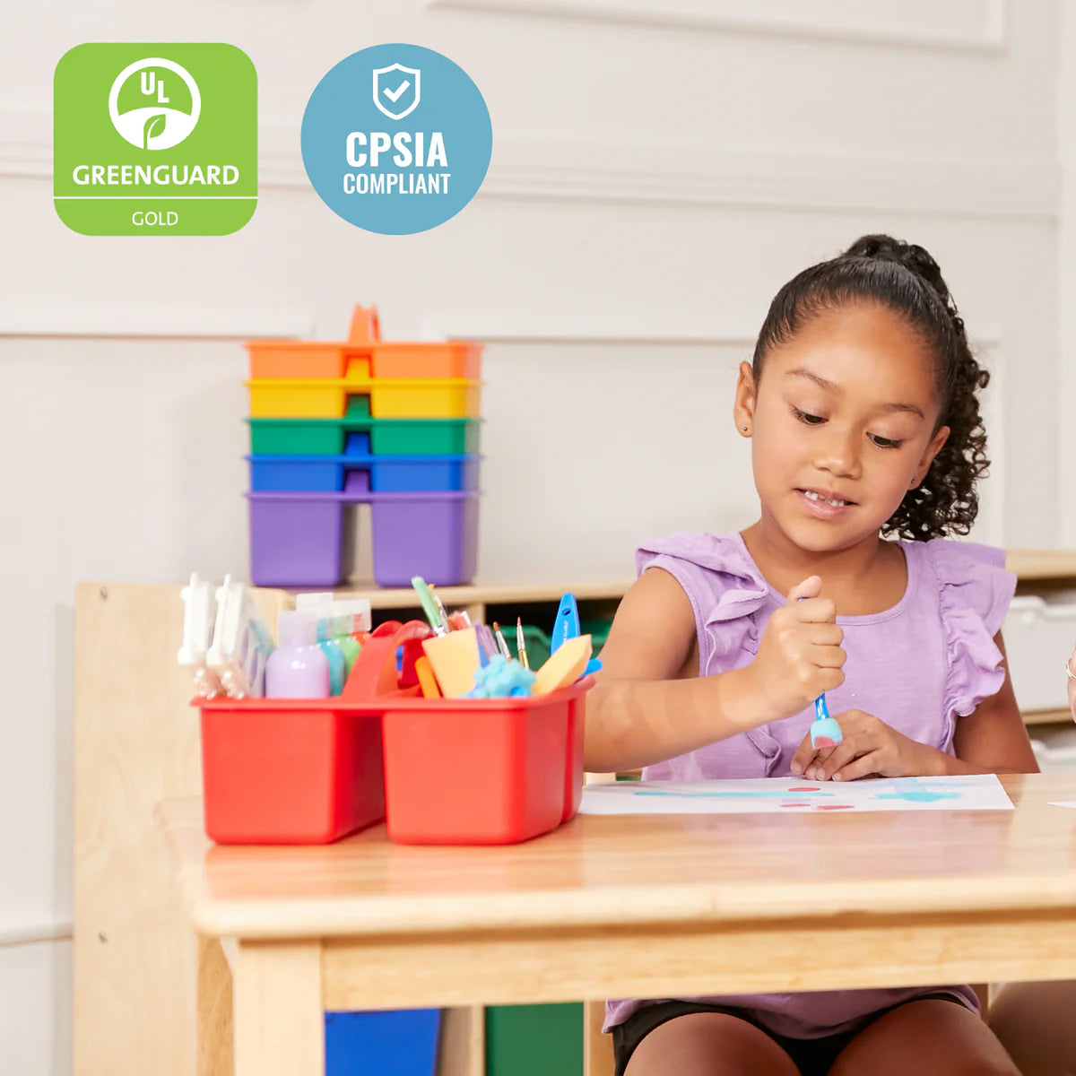 3-Compartment Storage Caddy, Small, Supply Organizer  三隔間儲物箱，小型用品整理器