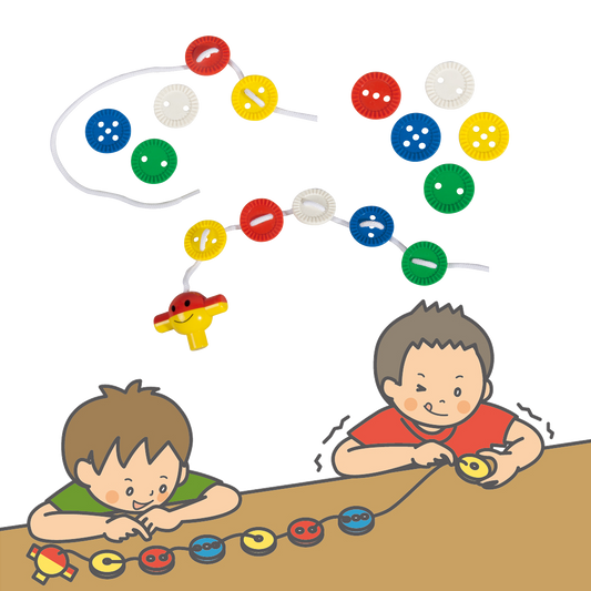 Educo Jumbo Buttons Classroom Set of 200塊彩色大鈕扣排序數量疊加減穿繩多功能課室套裝