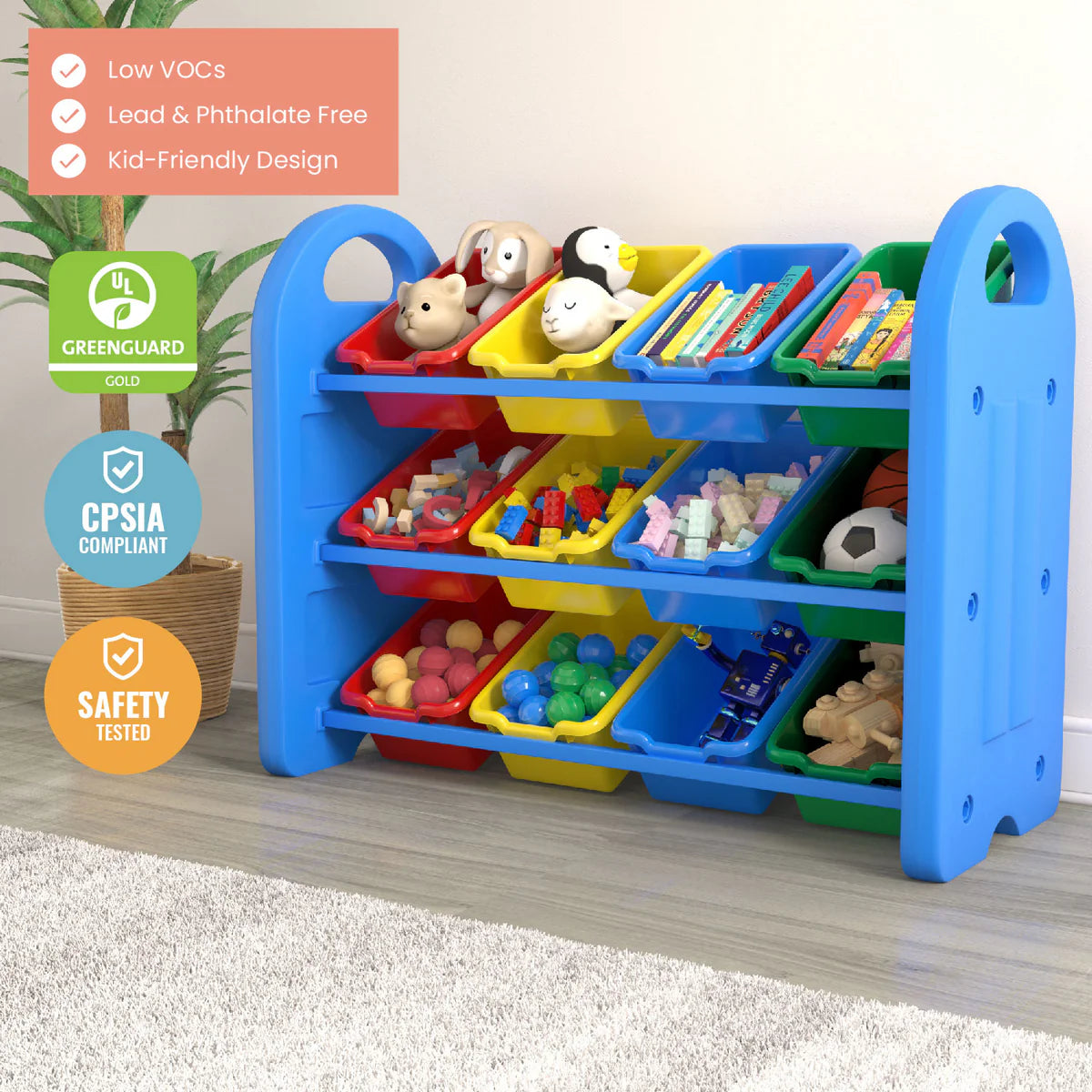 3-TIER STORAGE ORGANIZER WITH BINS 三層儲物整理架帶收納箱