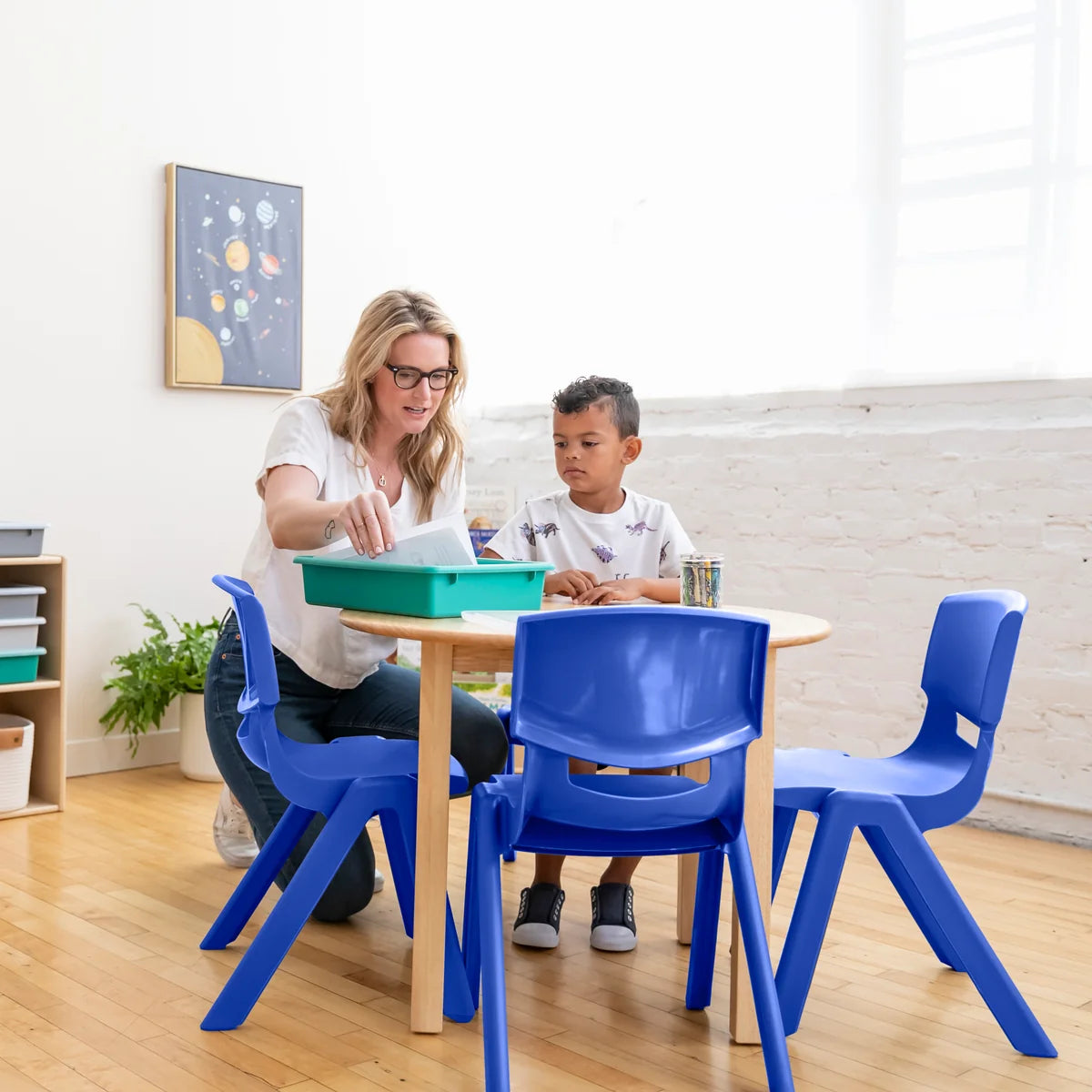 ECR4Kids Plastic School Stack Chair Set of 5張套裝 課室可疊高樹脂椅子 GREENGUARD Gold Certified