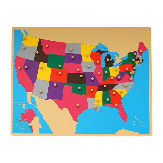 Kindermatic Montessori Puzzle Map of USA 蒙特梭利 美國地圖
