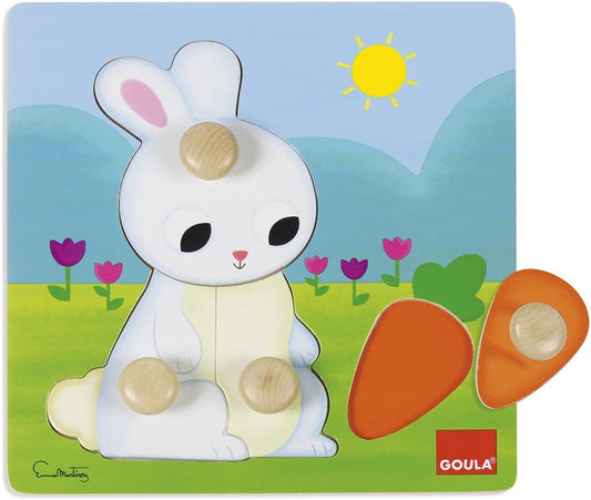 Goula Rabbit Peg Puzzle 小兔手抓拼圖