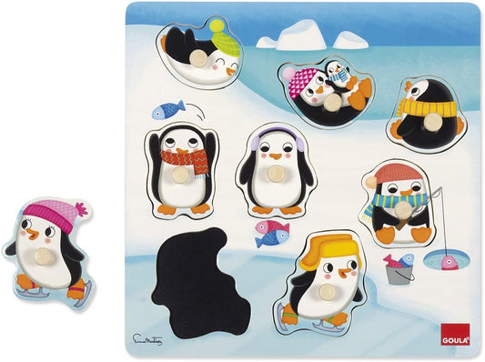 Goula Peguins Action Peg Puzzle 企鵝的動作表達手抓拼圖