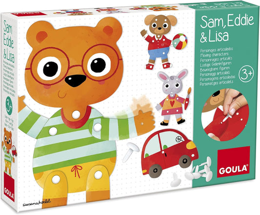 Goula Sam, Eddie & Lisa Fine Motor Game 動物鉚釘拼裝遊戲