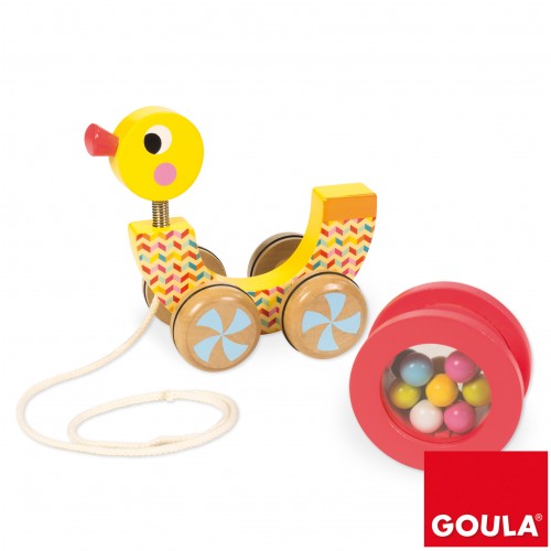 Goula Pull along Duck Removeable Drum Shaker 載貨小鴨-拖拉發聲-可分合組件