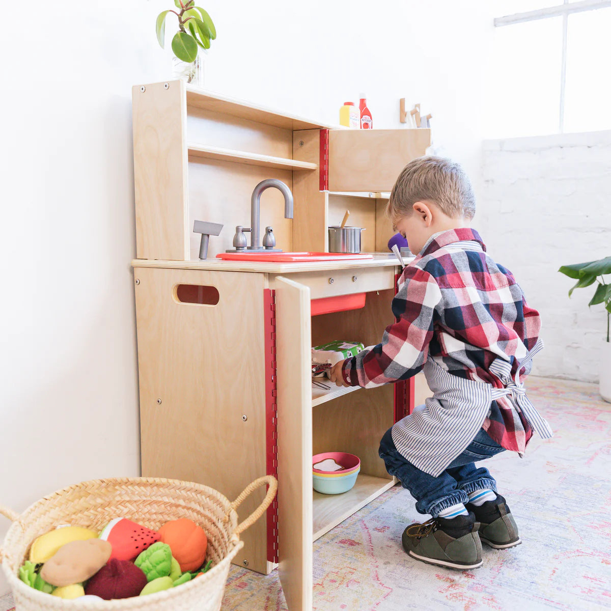 ECR4Kids 4-in-1  Play Kitchen Wooden 4合1 實木廚房玩具組合